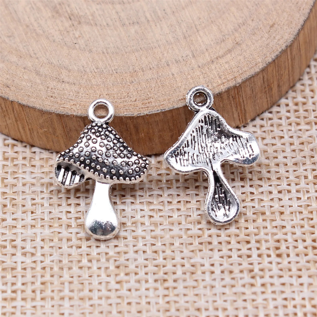 20x14mm 1.1g Multicolor Zinc Alloy Mushroom Charm Pendant for DIY Necklace Bracelet Making