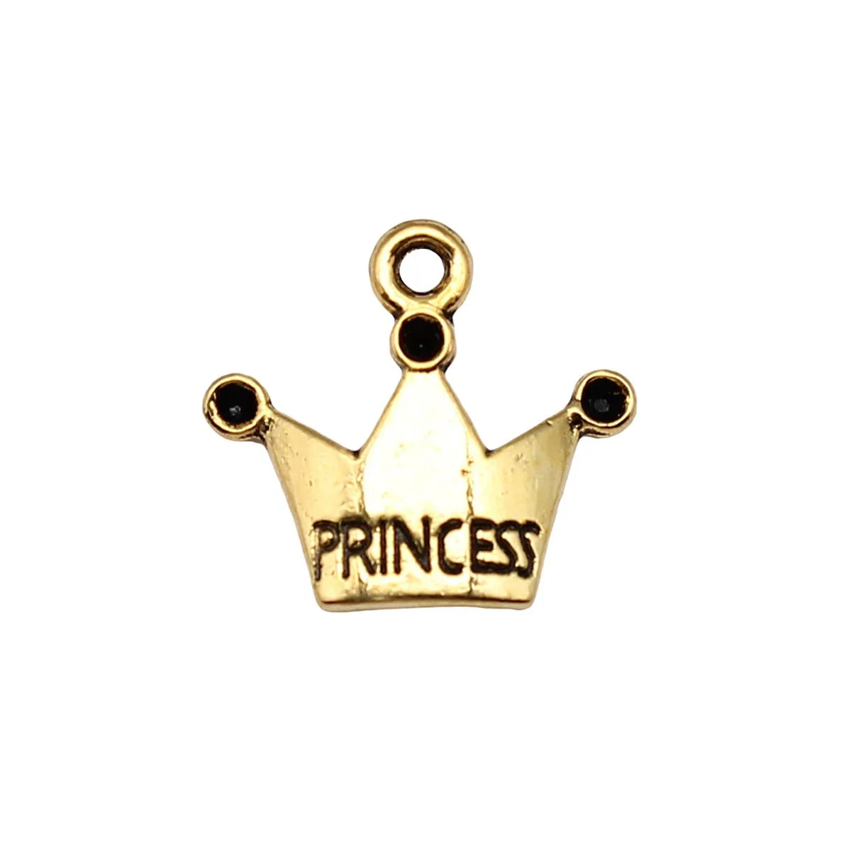 17x19mm 0.9g Multicolor Zinc Alloy Princess Crown Letter Charm Pendant for DIY Necklace Bracelet Making