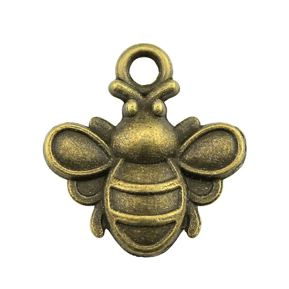 20x21mm 1.4g Zinc Alloy Bee Charm Pendant for DIY Necklace Bracelet Earring Jewelry Making