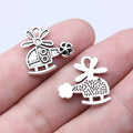 18x18mm 1g Antique Silver Zinc Alloy Helicopter Charm Pendant for DIY Necklace Bracelet Making
