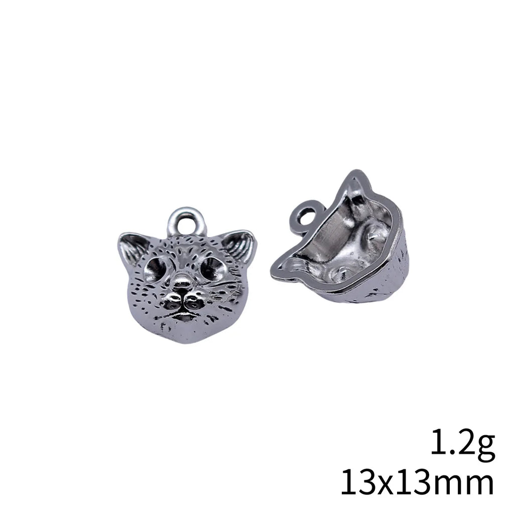 13x13mm 1.2g Antique Silver Zinc Alloy Cat Charm Pendant for DIY Necklace Bracelet Jewelry Making