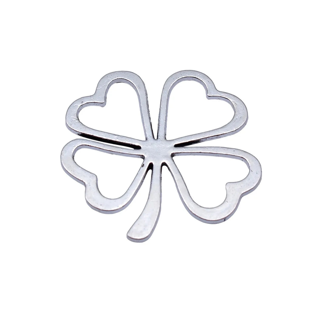 31x29mm 3.5g Antique Silver Zinc Alloy Hollow Four Leaf Clover Charm Pendant for DIY Jewelry Making