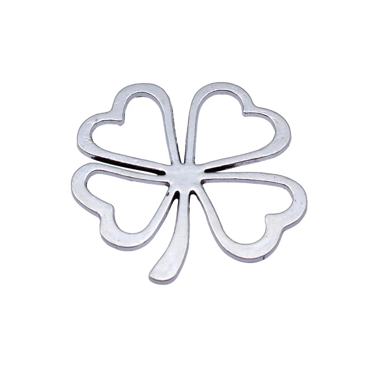 31x29mm 3.5g Antique Silver Zinc Alloy Hollow Four Leaf Clover Charm Pendant for DIY Jewelry Making