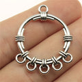 34x28mm 2.3g Antique Silver Zinc Alloy Geometric Earring Connector Charms for DIY Jewelry Making