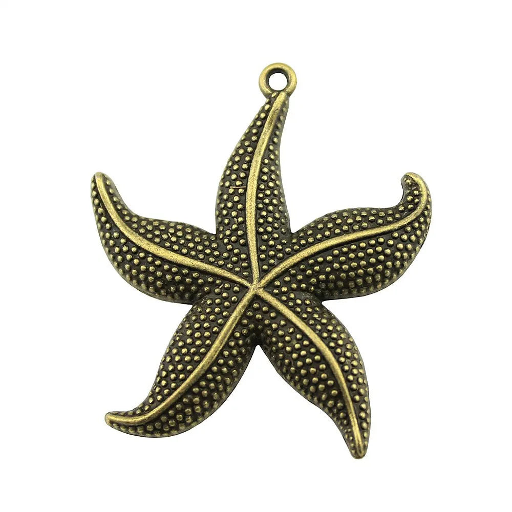 50x43mm 9.5g Multicolor Zinc Alloy Large Starfish Charm Pendant for Ocean Theme Jewelry Making