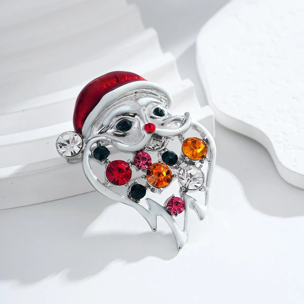 Elegant Christmas Tree Snowflake Reindeer Enamel Rhinestone Alloy Brooch Lapel Pin Holiday Gift