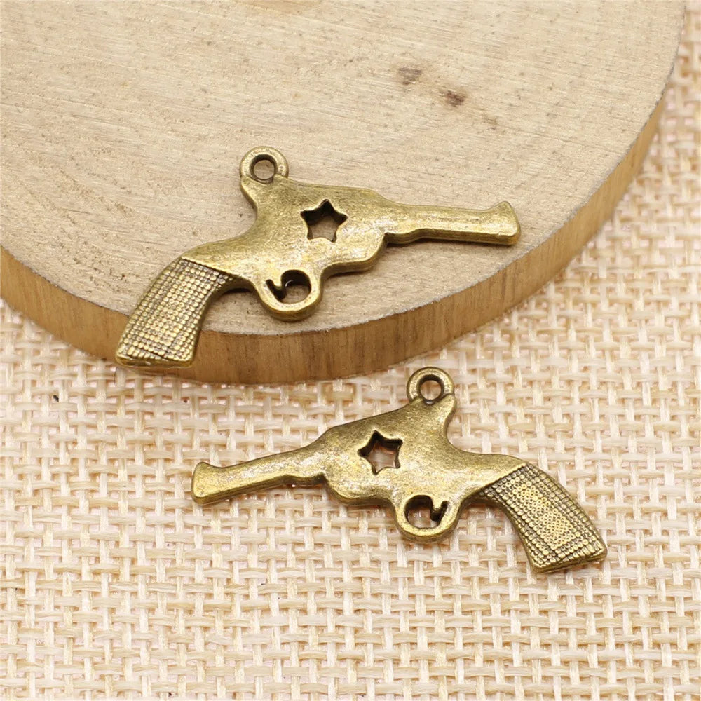 31x18mm 2g Multicolor Zinc Alloy Pistol Charm Pendant for Bracelet Necklace DIY Jewelry Making
