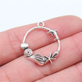 29x25mm 1.98g Antique Silver Zinc Alloy Conch Starfish Shell Round Ring Charm Pendant for DIY Jewelry