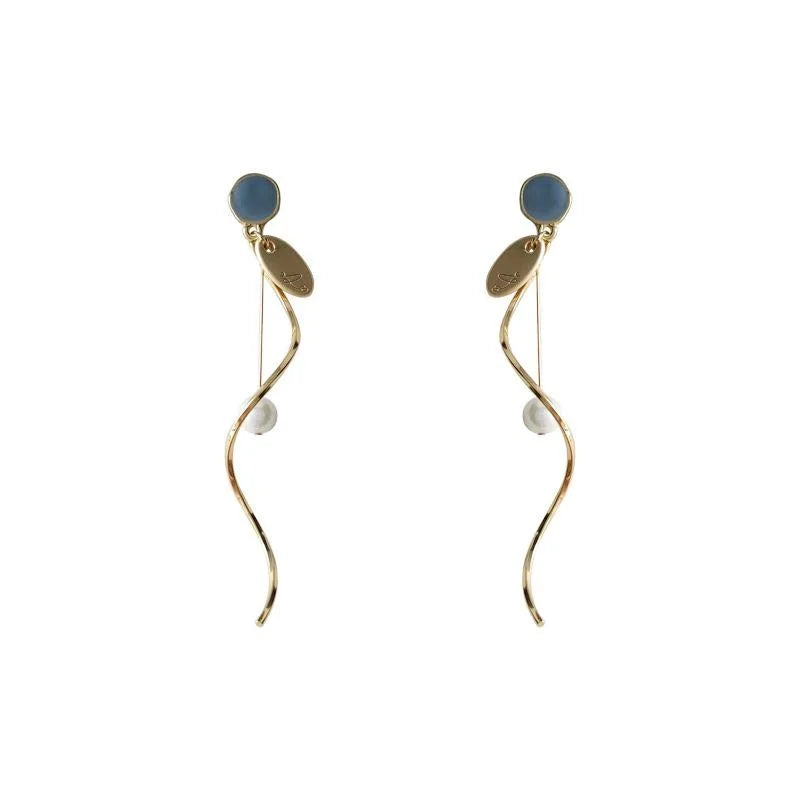 Handmade Copper 14K Plated Long Tassel Stud Earrings For Women Elegant Jewelry