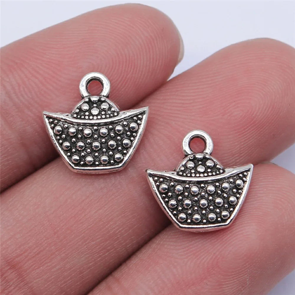 14x13mm 1.6g Multicolor Zinc Alloy Yuanbao Ingot Charm Pendant for DIY Bracelet Jewelry Making
