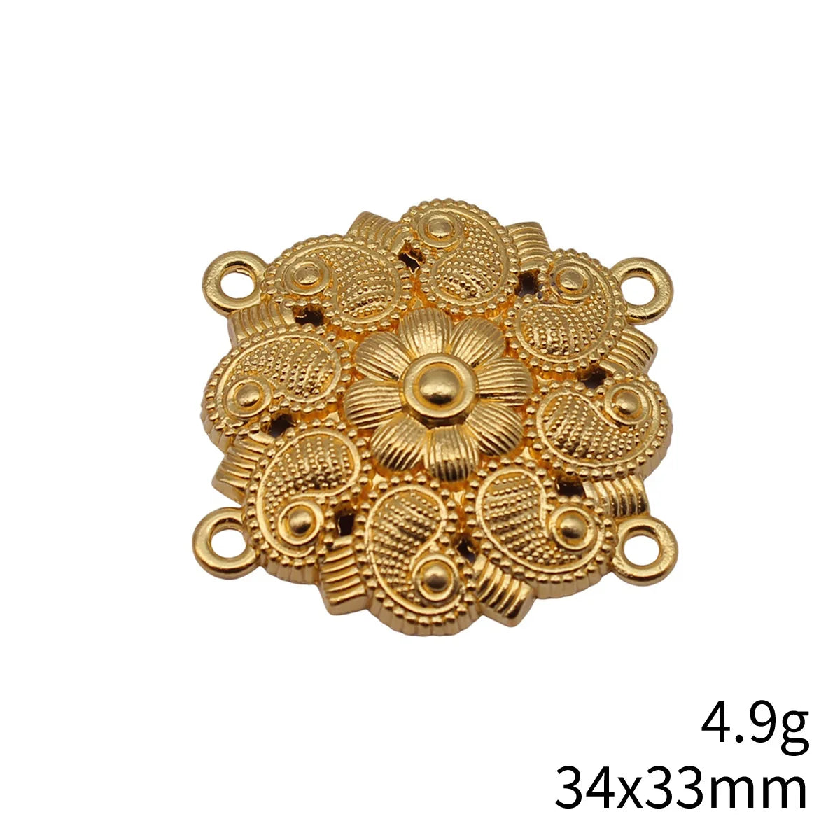 34x33mm 4.9g Multicolor Zinc Alloy Four Hole Body Chain Connector Charm for DIY Waist Chain Jewelry
