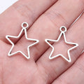 24x21mm 0.84g Multicolor Zinc Alloy Hollow Five Point Star Charm Pendant for DIY Jewelry Making