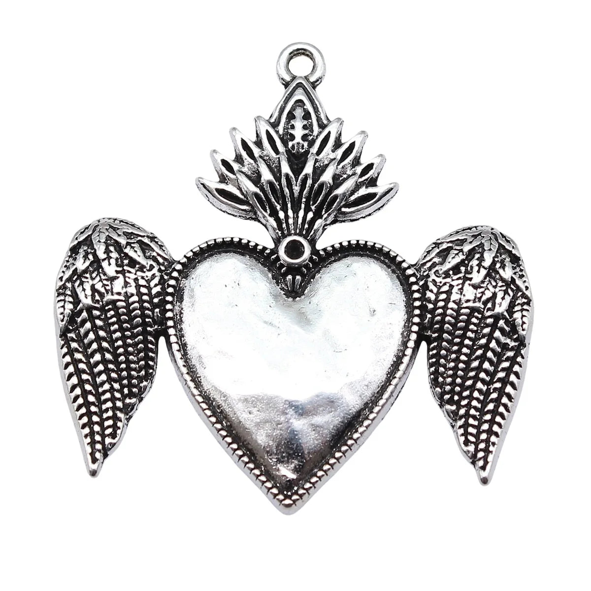 43x42mm 9.1g Antique Silver Zinc Alloy Gothic Heart Charm Pendant for DIY Necklace Bracelet Making