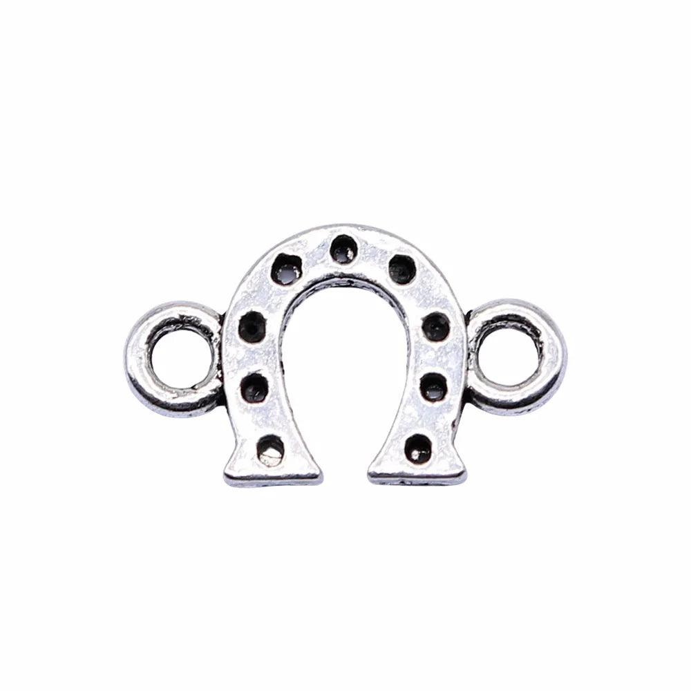 16x9mm 0.5g Antique Silver Zinc Alloy Horseshoe Connector Charm for DIY Bracelet Necklace Making