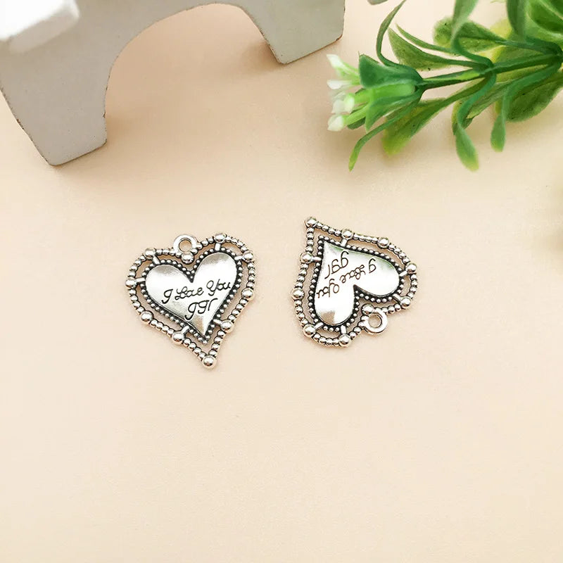 Antique Silver Zinc Alloy Heart Bead for DIY Beaded Necklace Bracelet Jewelry