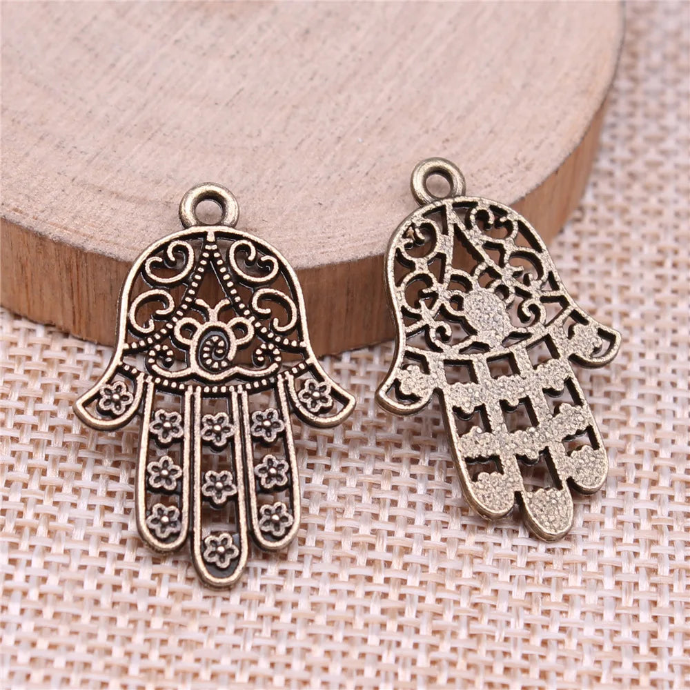 30x20mm 2.3g Multicolor Zinc Alloy Hand Charm Pendant for DIY Necklace Bracelet Making