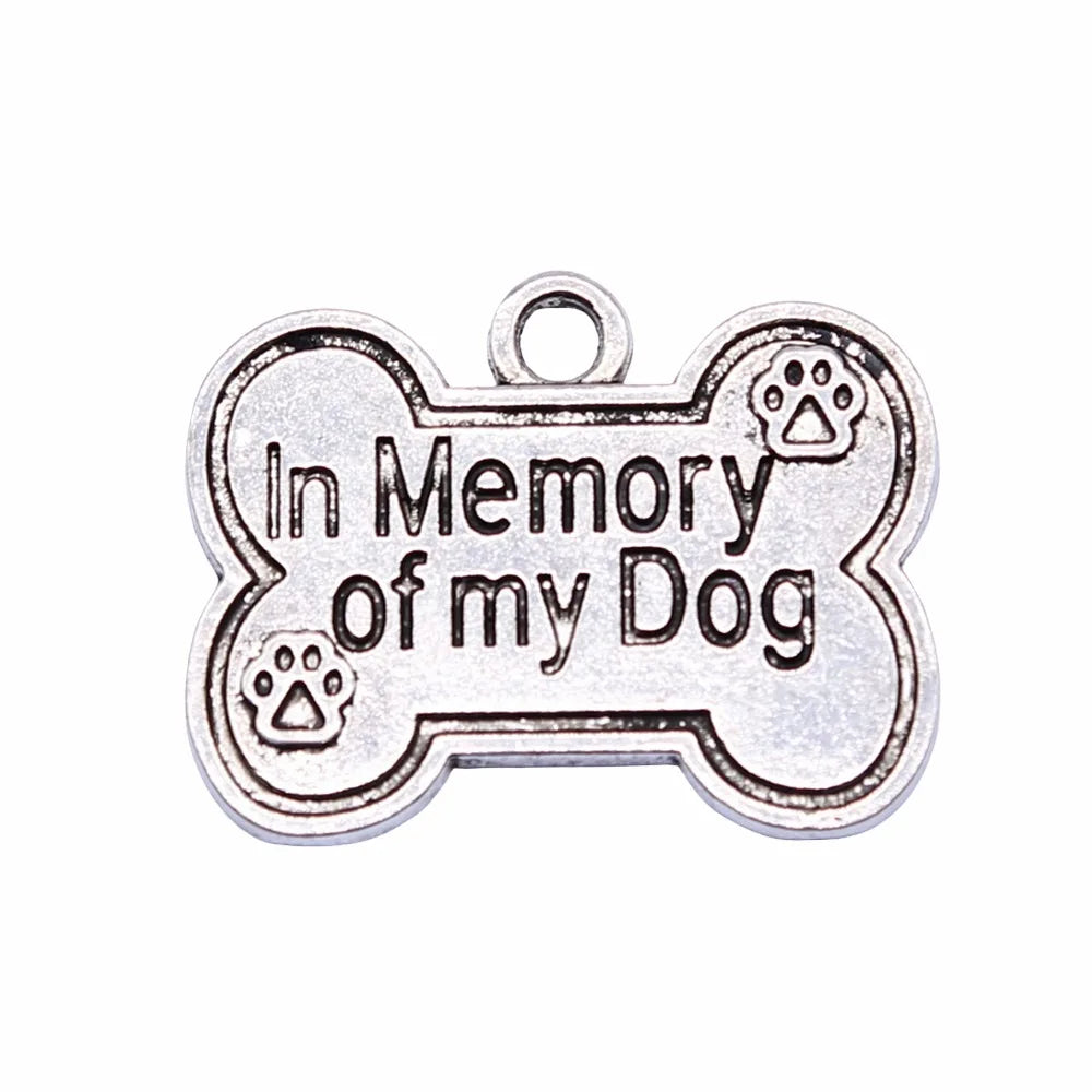 25x19mm 3.2g Multicolor zinc alloy Dog Bone charm pendant for pet necklace bracelet DIY making