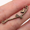 39x8mm 1.2g Multicolor Zinc Alloy Bird on Flower Branch Connector Charm for Bracelet Making