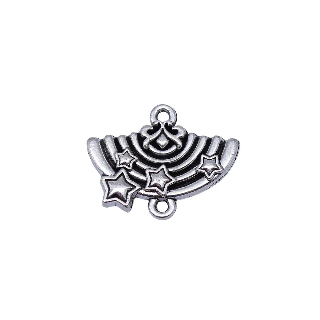 20x16mm 2.3g Antique Silver Zinc Alloy Rainbow Connector Charm for DIY Bracelet Necklace Jewelry