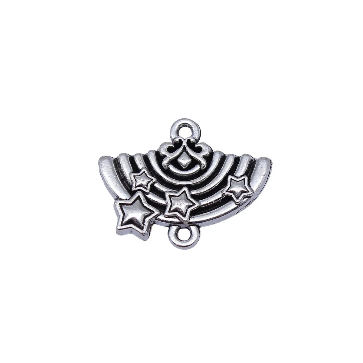 20x16mm 2.3g Antique Silver Zinc Alloy Rainbow Connector Charm for DIY Bracelet Necklace Jewelry