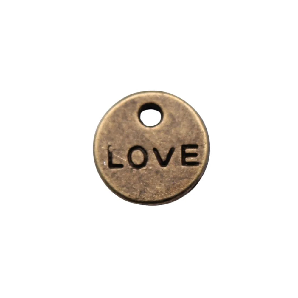 9mm 0.5g Multicolor Zinc Alloy love Letter Charm Pendant for Bracelet Necklace Making