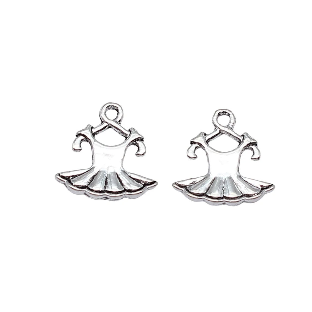 16x16mm 1g Antique Silver Zinc Alloy Dress Charm Pendant for DIY Bracelet Necklace Jewelry