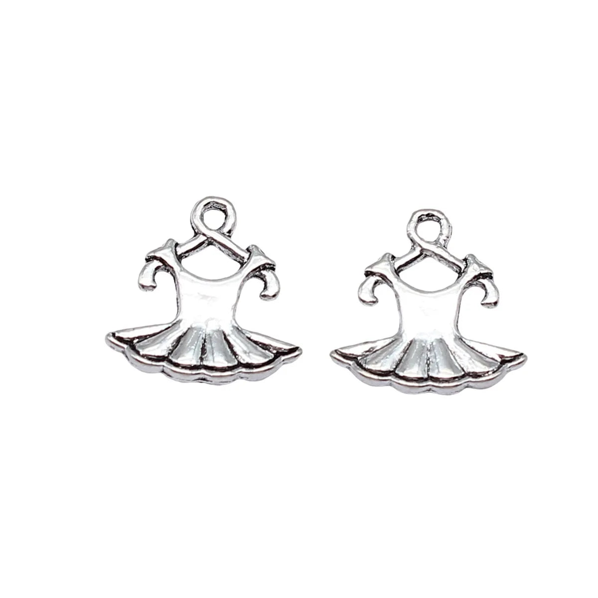 16x16mm 1g Antique Silver Zinc Alloy Dress Charm Pendant for DIY Bracelet Necklace Jewelry