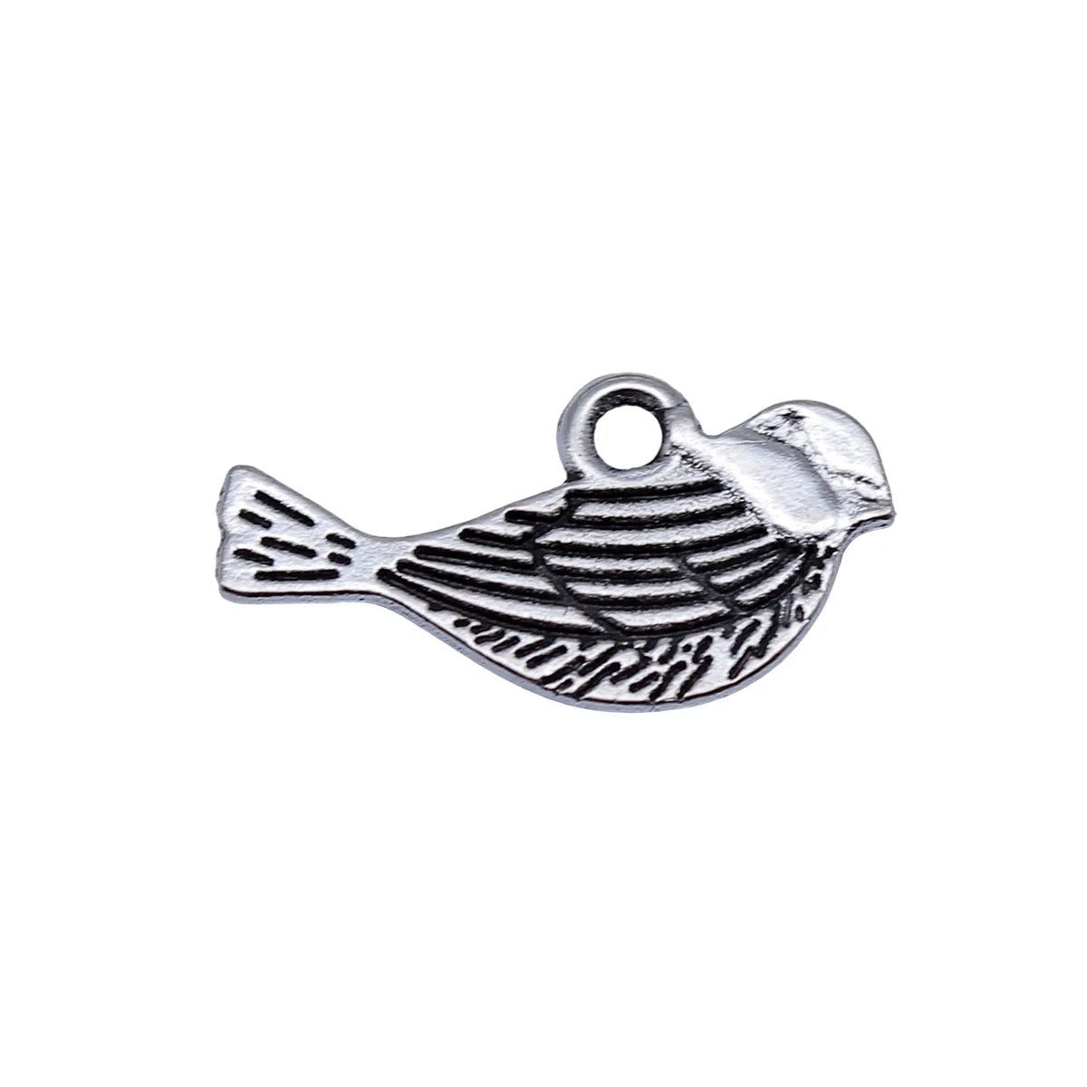 21x11mm 0.87g Antique Silver Zinc Alloy Double Sided Bird Charm Pendant for DIY Necklace Jewelry Making