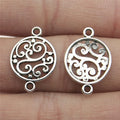 14x20mm 0.8g Multicolor Zinc Alloy Flower Filigree Connector Charm for DIY Bracelet Necklace Making