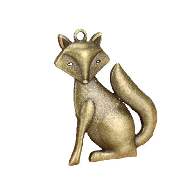 50x37MM Zinc Alloy Fox Charm Pendant for DIY Necklace Bracelet Jewelry Making