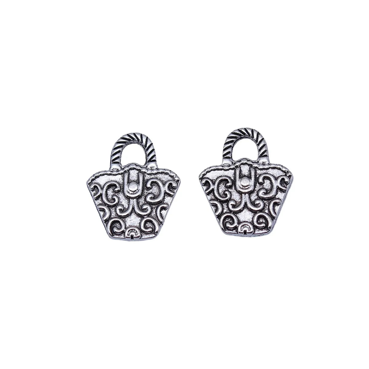 16x13mm 0.99g Antique Silver Zinc Alloy Handbag Purse Charm Pendant for DIY Jewelry Accessories