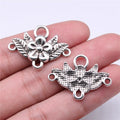 32x23mm 3.21g Multicolor Zinc Alloy Flower Leaf Connector Charm Pendant for DIY Earrings Jewelry Making