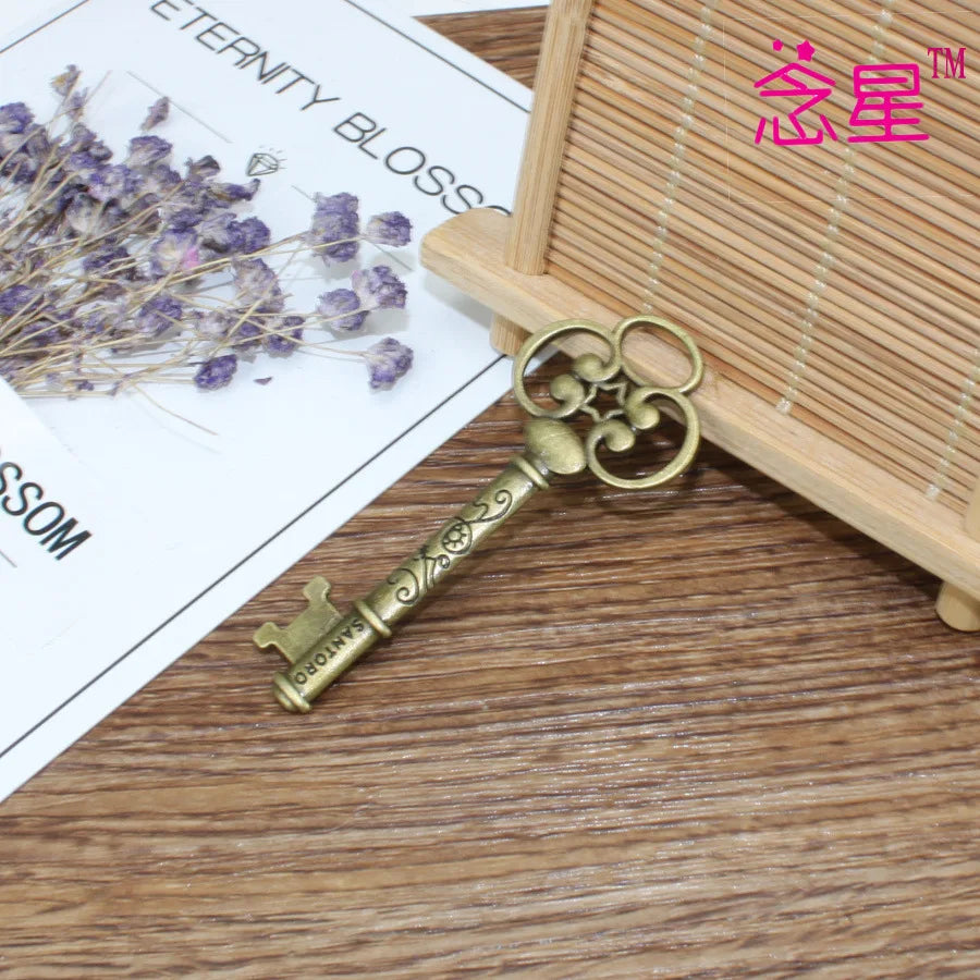 60x25mm Antique Silver Zinc Alloy Key Charm Pendant for DIY Necklace Bracelet Jewelry Making