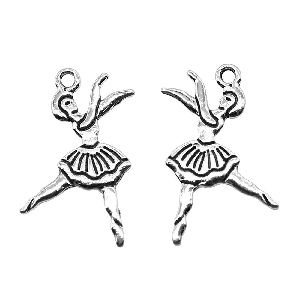 18x28mm 1g Multicolor Zinc Alloy Ballet Dancer Charm Pendant for DIY Jewelry Making