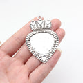63x42mm 11.3g Antique Silver Zinc Alloy Crown Heart Charm Pendant for DIY Necklace Bracelet Making