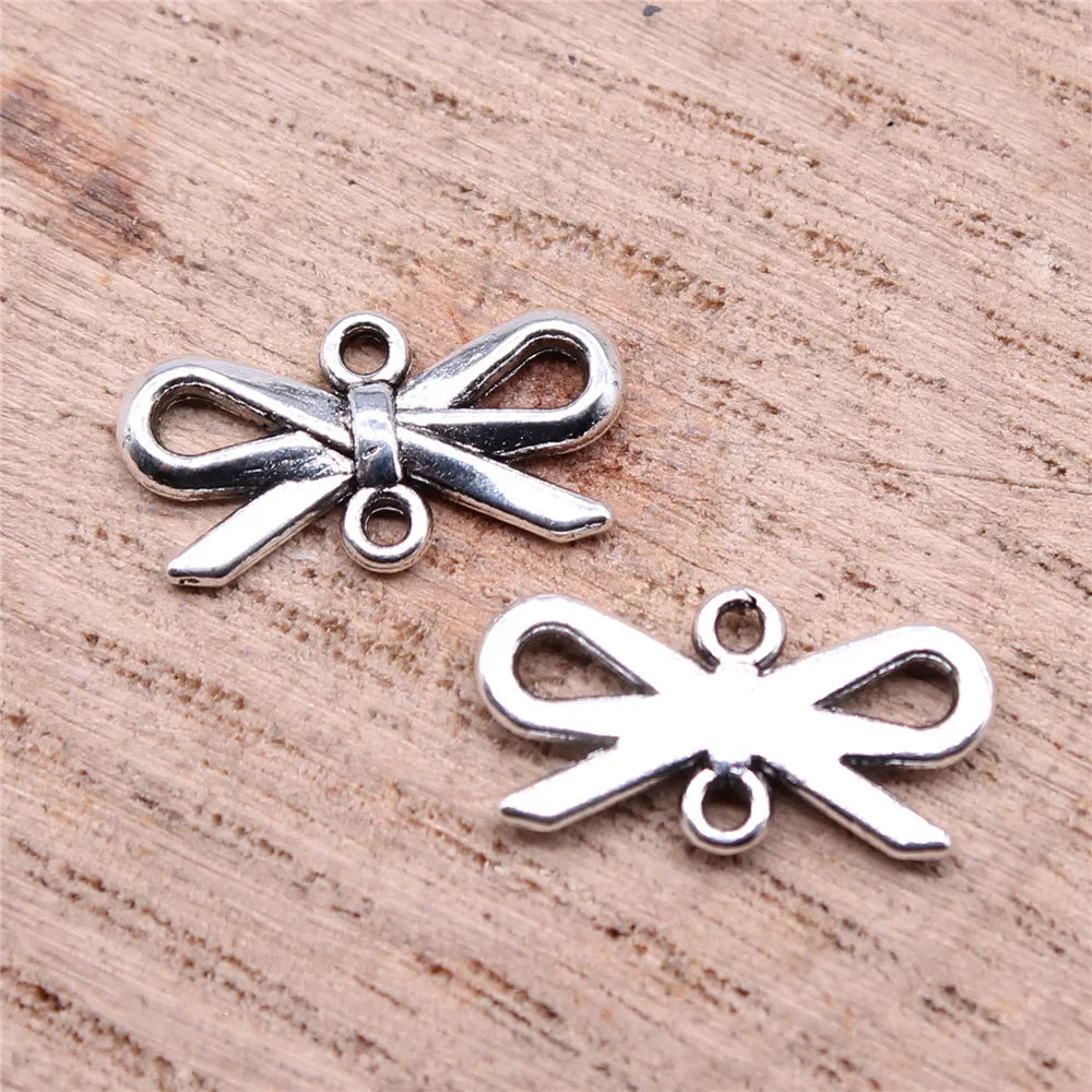 16x8mm 0.55g Multicolor Zinc Alloy Bow Butterfly Connector Charm for DIY Bracelet Necklace Jewelry Making