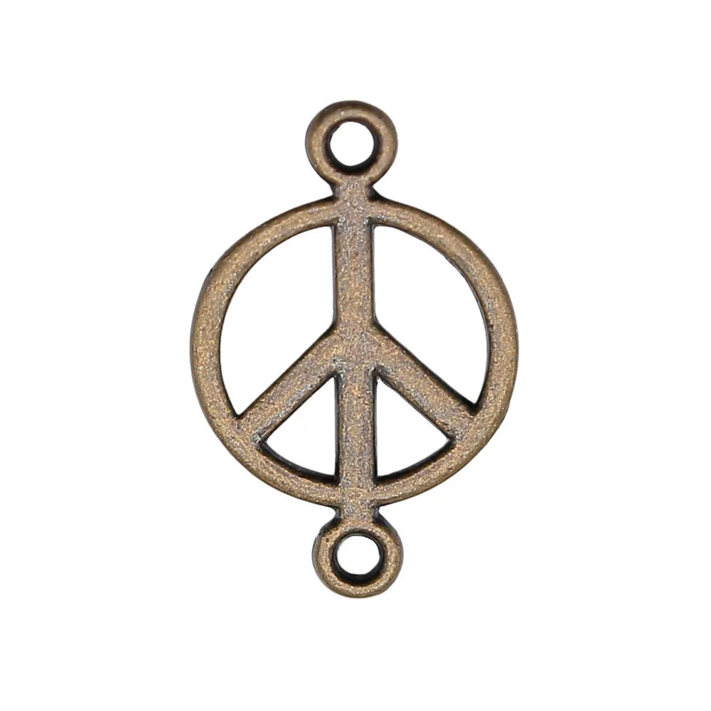 17x11mm 0.4g Multicolor Zinc Alloy Peace Symbol Connector Charm for DIY Jewelry Making and Accessories
