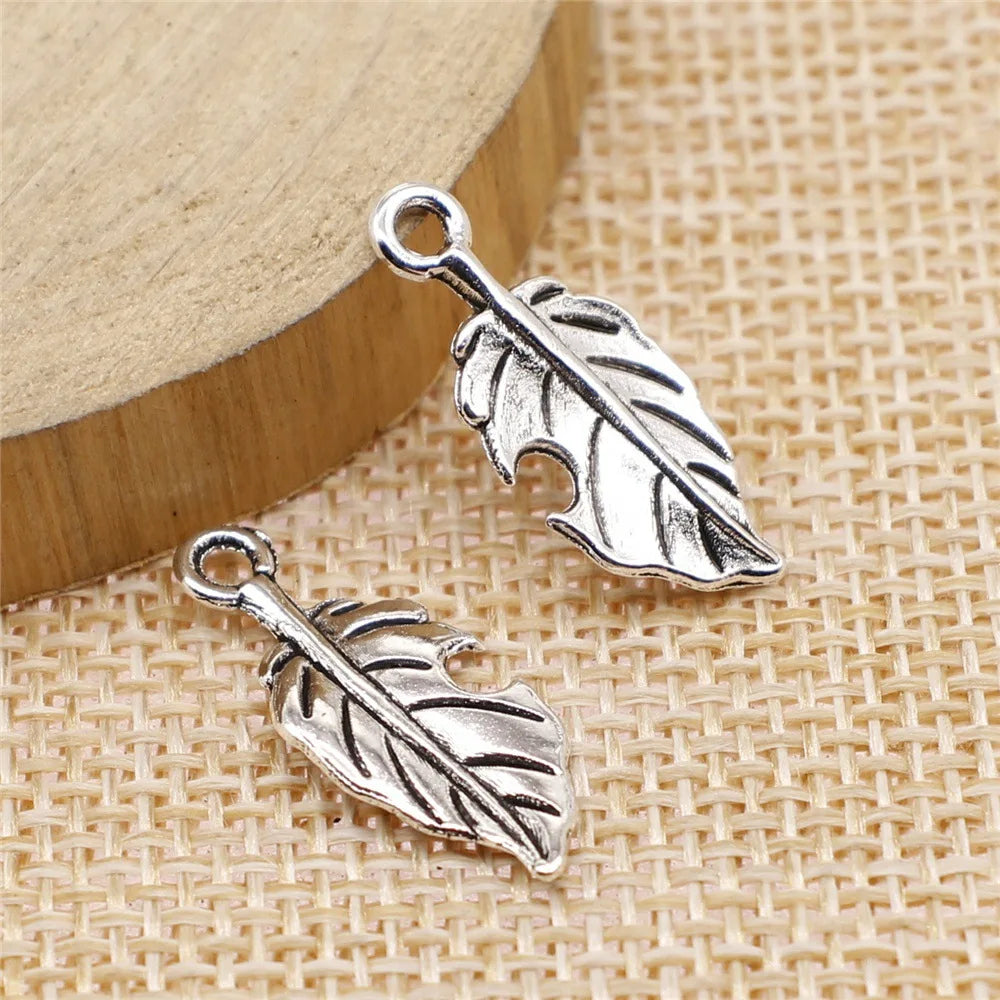 22x10mm 0.7g Multicolor Zinc Alloy Leaf Charm Pendant for DIY Necklace Bracelet Jewelry Making