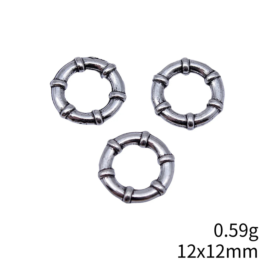12x12mm 0.59g Multicolor Zinc Alloy Round Ring Connector Charm for DIY Jewelry Making