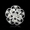 Elegant Hollow Flower Rhinestone Alloy Brooch, Small Korean Style Lapel Pin Corsage For Suits Gift
