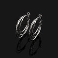 Elegant Silver Alloy Multi Layer Spiral Hoop Stud & Clip On No Piercing Statement Earrings