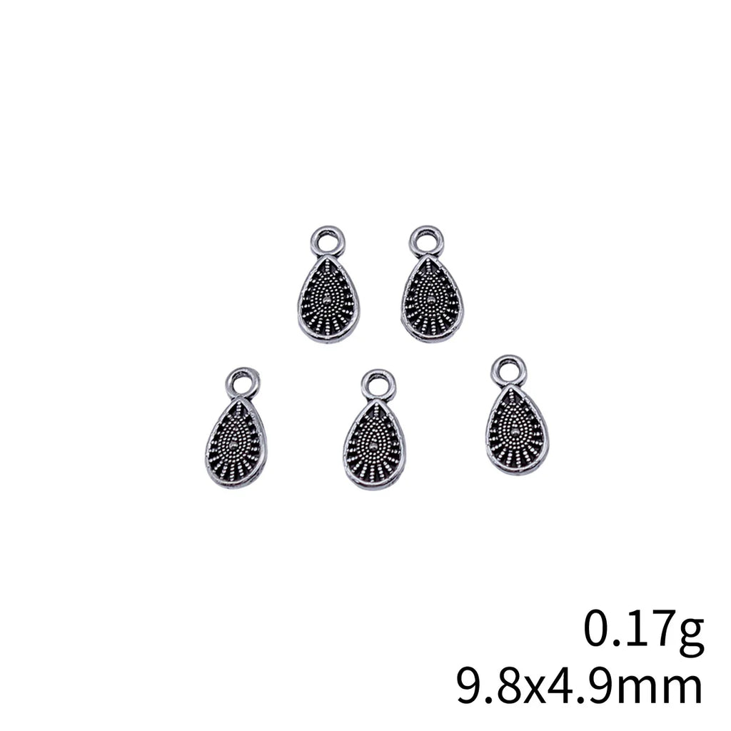 9.8x4.9mm 0.17g Antique Silver Zinc Alloy Teardrop Small Charm Pendant for Bracelet DIY Jewelry Making