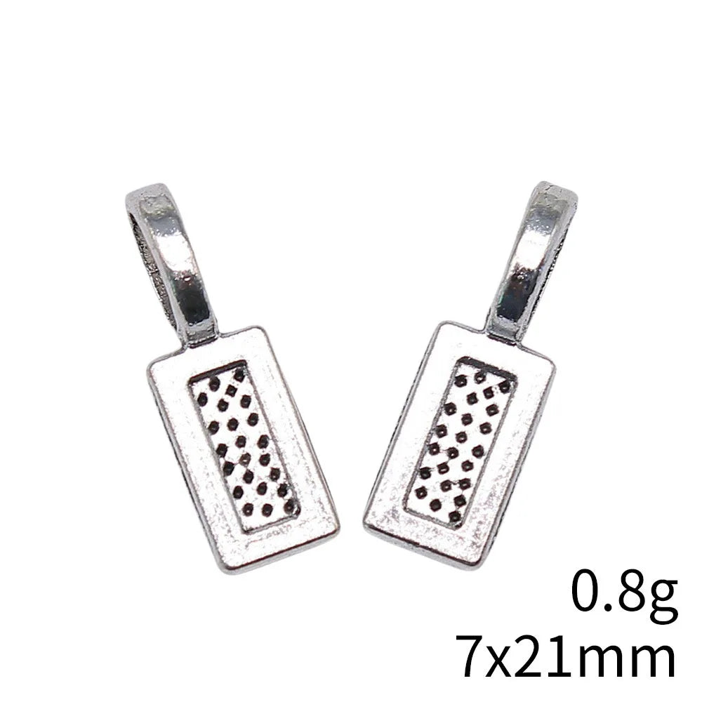 21x6.7mm 0.8g Multicolor Zinc Alloy Square Pendant Bail Connector Charm for DIY Jewelry Making
