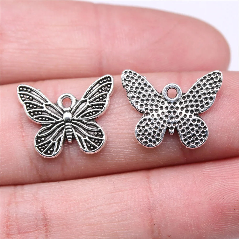 18x14mm 1g Multicolor Zinc Alloy Butterfly Charm Pendant for Bracelet Necklace DIY Jewelry Making