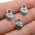 9x14mm 1g Antique Zinc Alloy Made with Love Heart Charm Pendant for DIY Bracelet Necklace Making