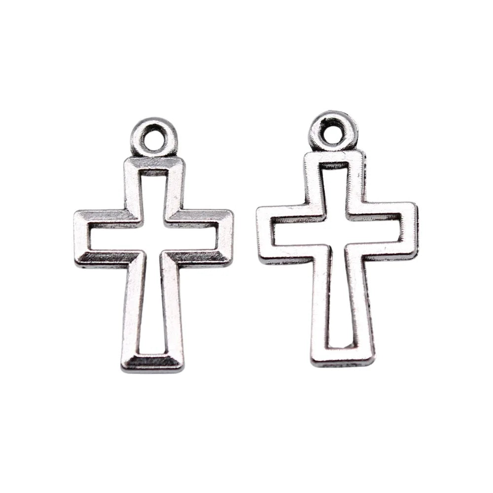 17x11mm 0.4g Multicolor Zinc Alloy Cross Charm Pendant for DIY Necklace Bracelet Jewelry Making
