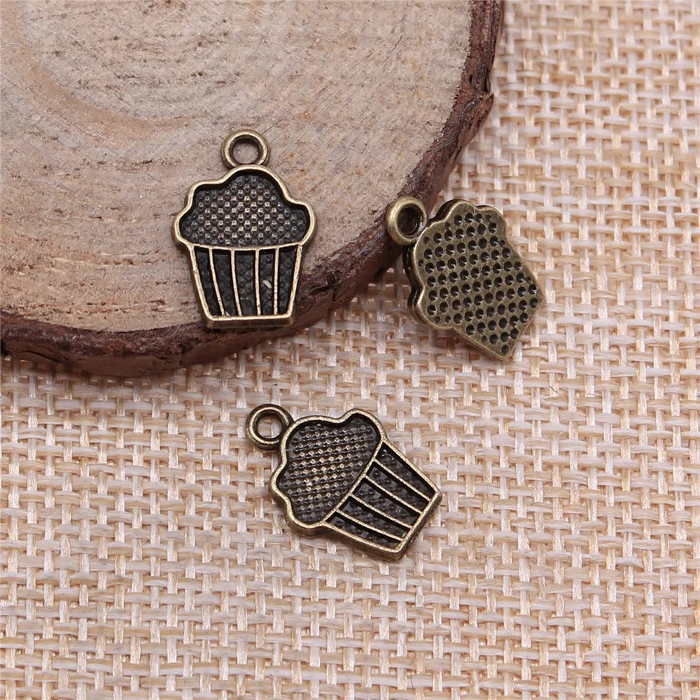 15x10mm 0.8g Multicolor Zinc Alloy Cake Charm Pendant for DIY Food Theme Jewelry Making