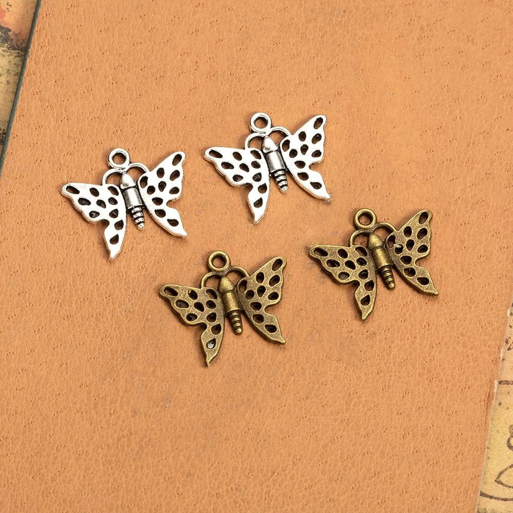 19x17MM Zinc Alloy Butterfly Hollow Charm Pendant for DIY Necklace Bracelet Jewelry Making