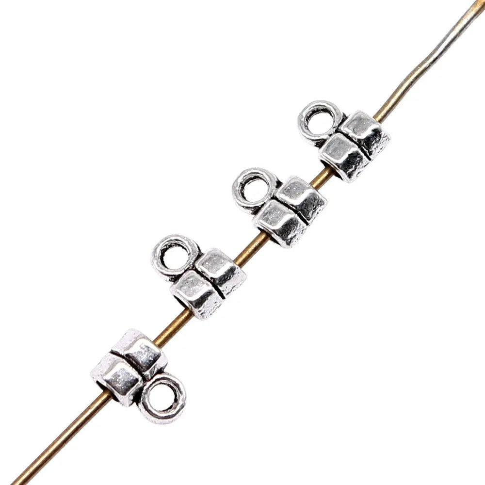 5x4mm 0.2g Antique Silver Zinc Alloy Mini Connector Bail Pendant Findings for DIY Jewelry Making