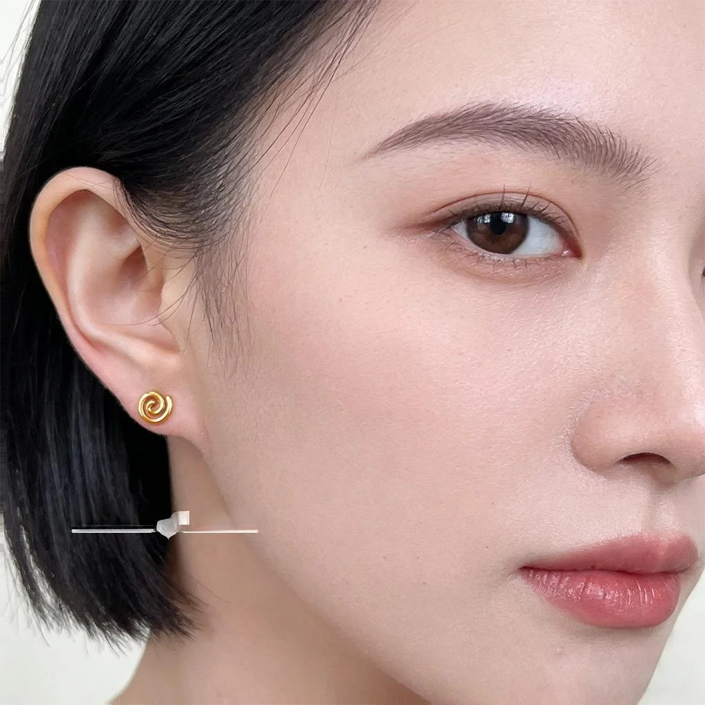 Mini Lollipop Symbol Stud Earrings Eco-Friendly Copper Geometric Circle Line Old Money Style